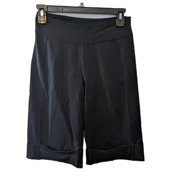 Titika Active Couture Bike Shorts High Rise Black Embroidered Yoga Sz 2 - Picture 2 of 7